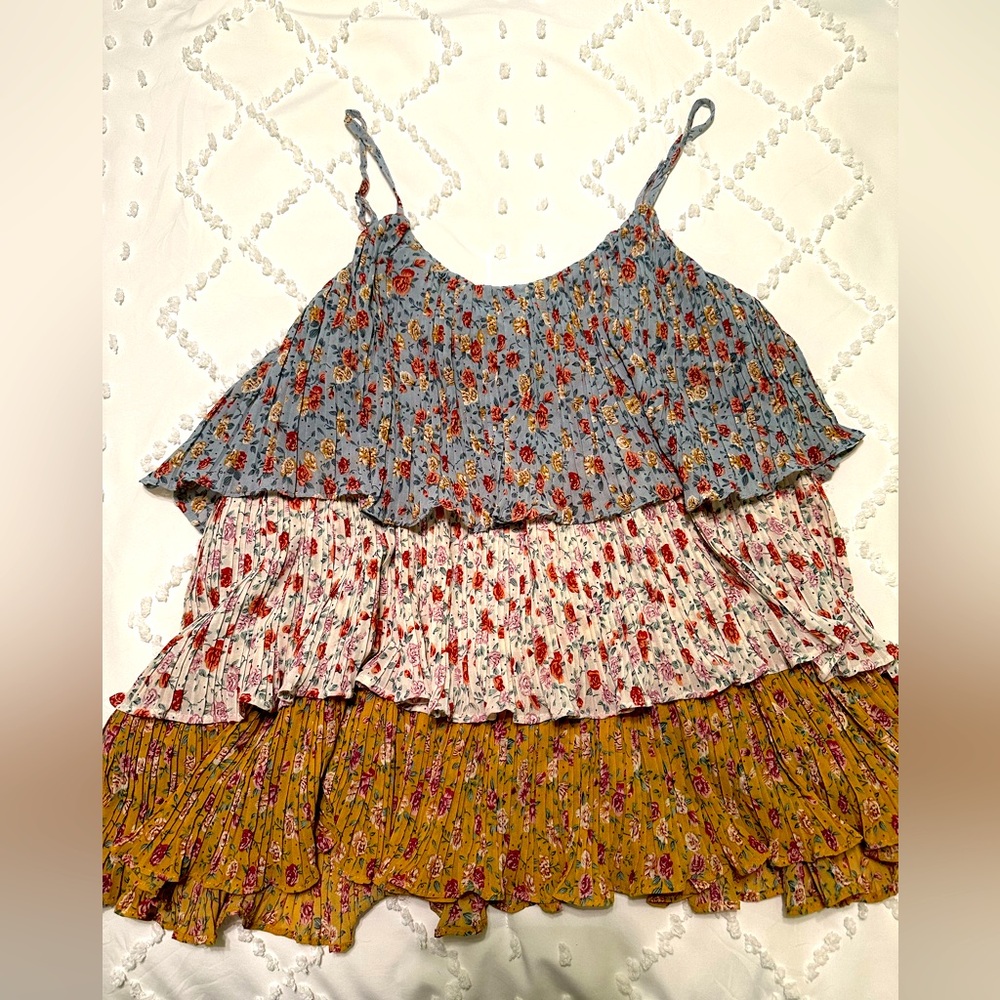 Entro Boho Ruffle Tank Top Size Small